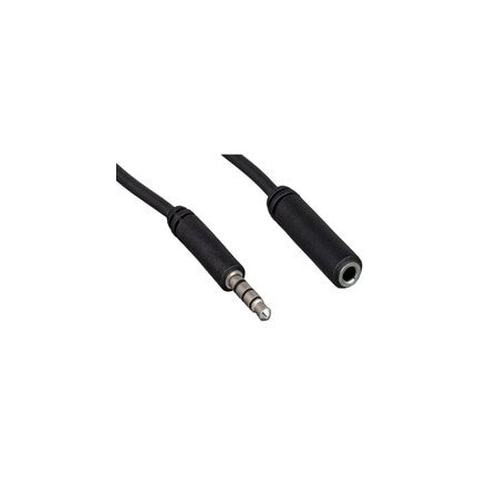 Cable Wholesale 3.5mm Stereo + Mic Extension Cable, 3.5mm TRRS Male to 3.5mm Female, TRRS Mic Cable 6 foot 10A1-40206